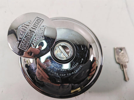 2006 Harley Softail FXSTSI Springer Chrome Fuel Gas Cap & Key {{ shop.shopifyCountryName }} - Mototech271
