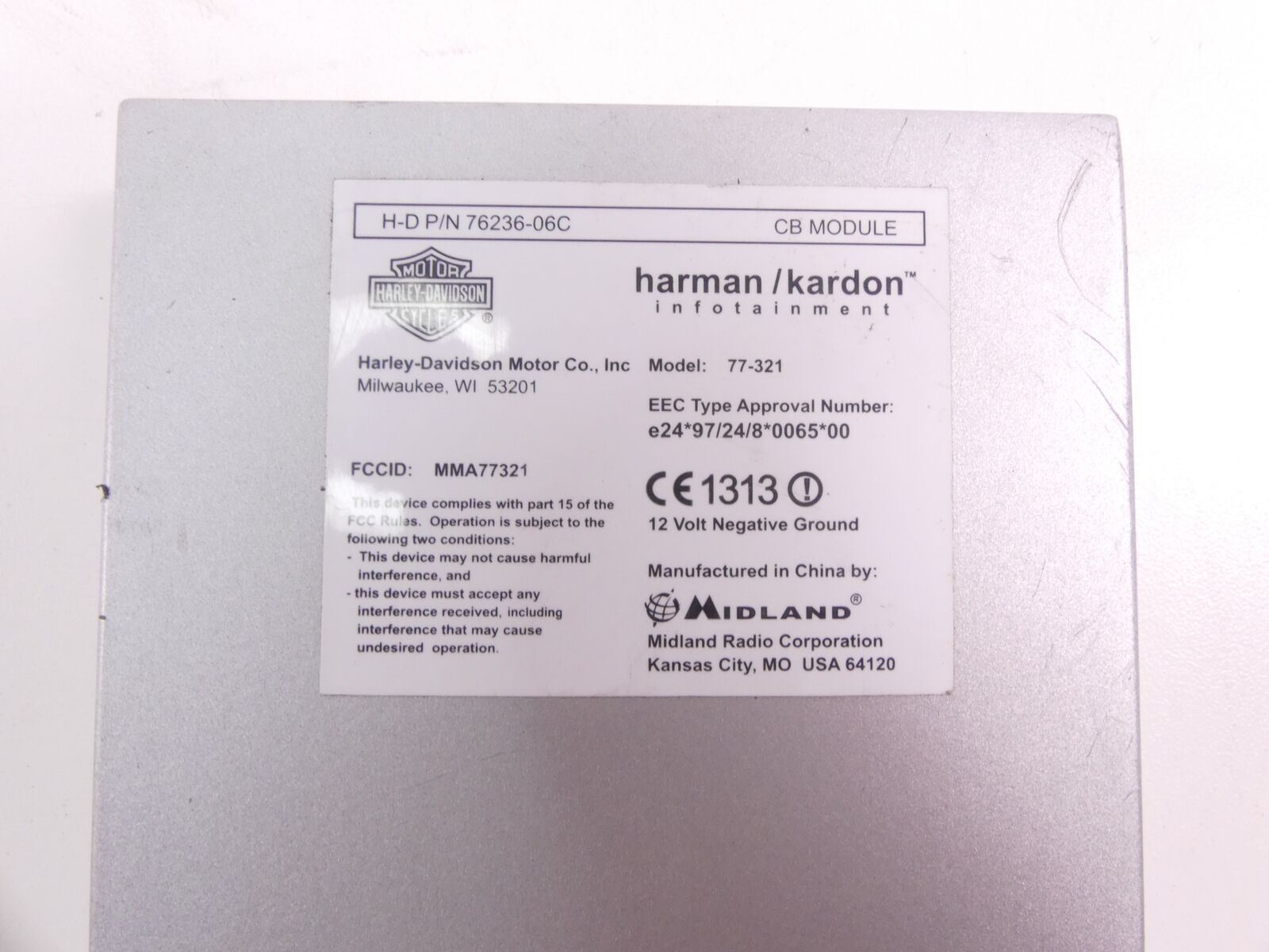 2009 Harley Touring FLHTCU Electra Glide Harman Kardon Cb Module 77-321 76236-06 {{ shop.shopifyCountryName }} - Mototech271