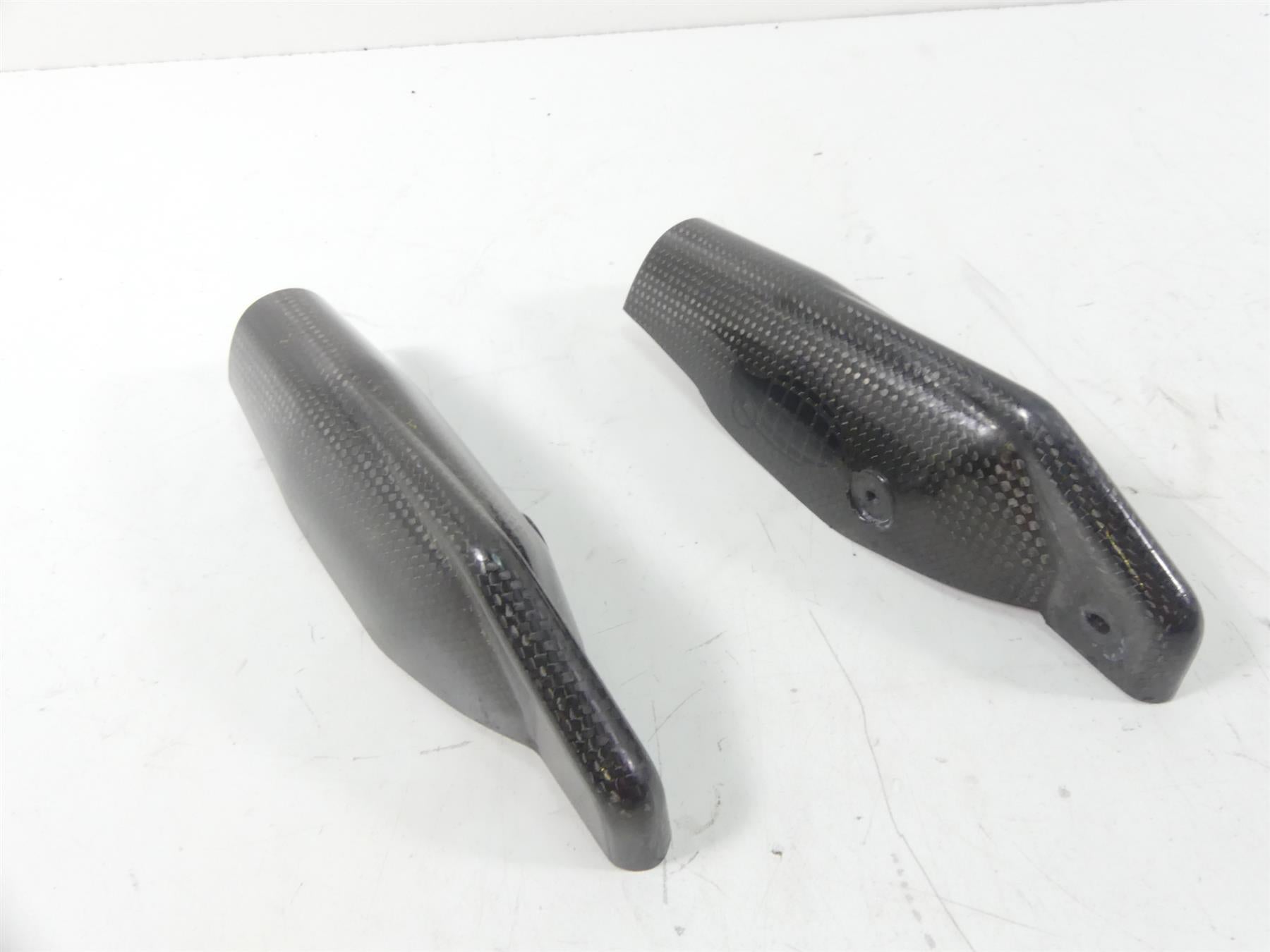 2008 Ducati Hypermotard 1100S Lower Carbon Fiber Fork Guards 46012811C 46012801C