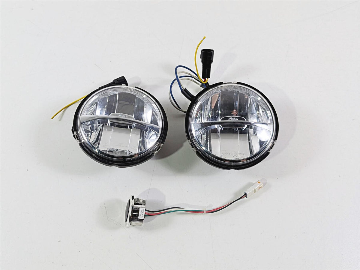 2015 Indian Chieftain Front Fog Spot Passing Light Lamp + Knob Set -Read 2412962-Mototech271