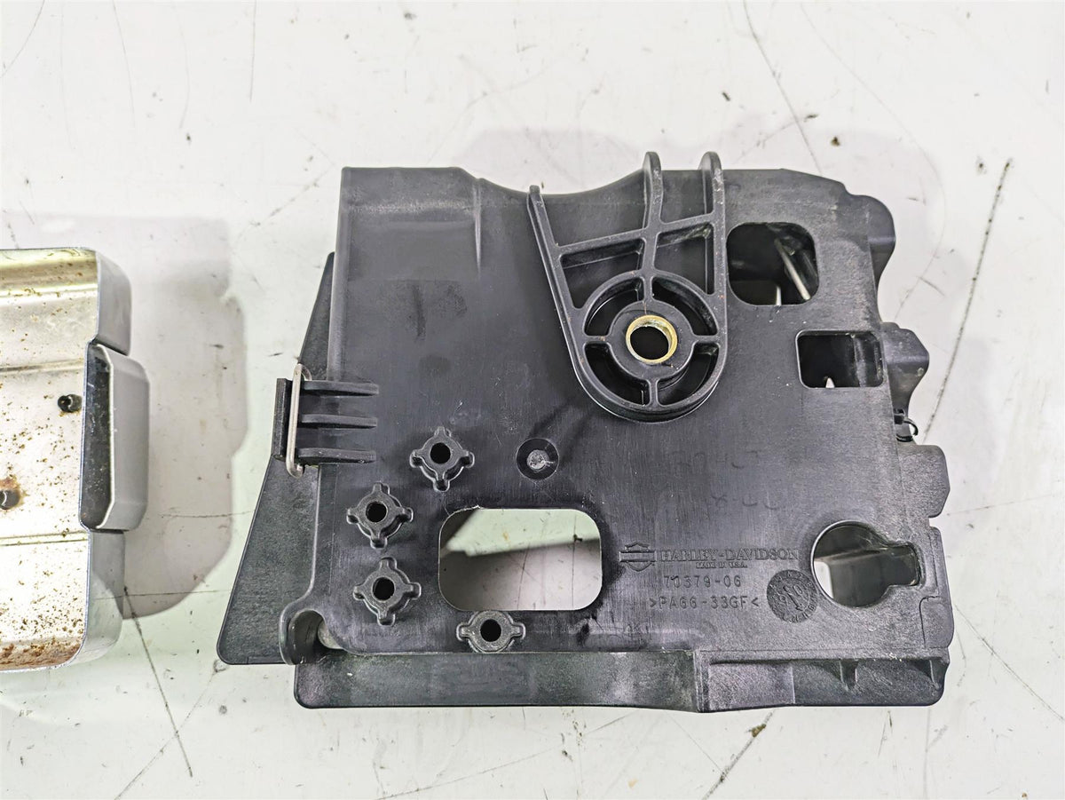 2007 Harley FXDWG Dyna Wide Glide Right Battery Tray & Chrome Cover 66375-06 {{ shop.shopifyCountryName }} - Mototech271