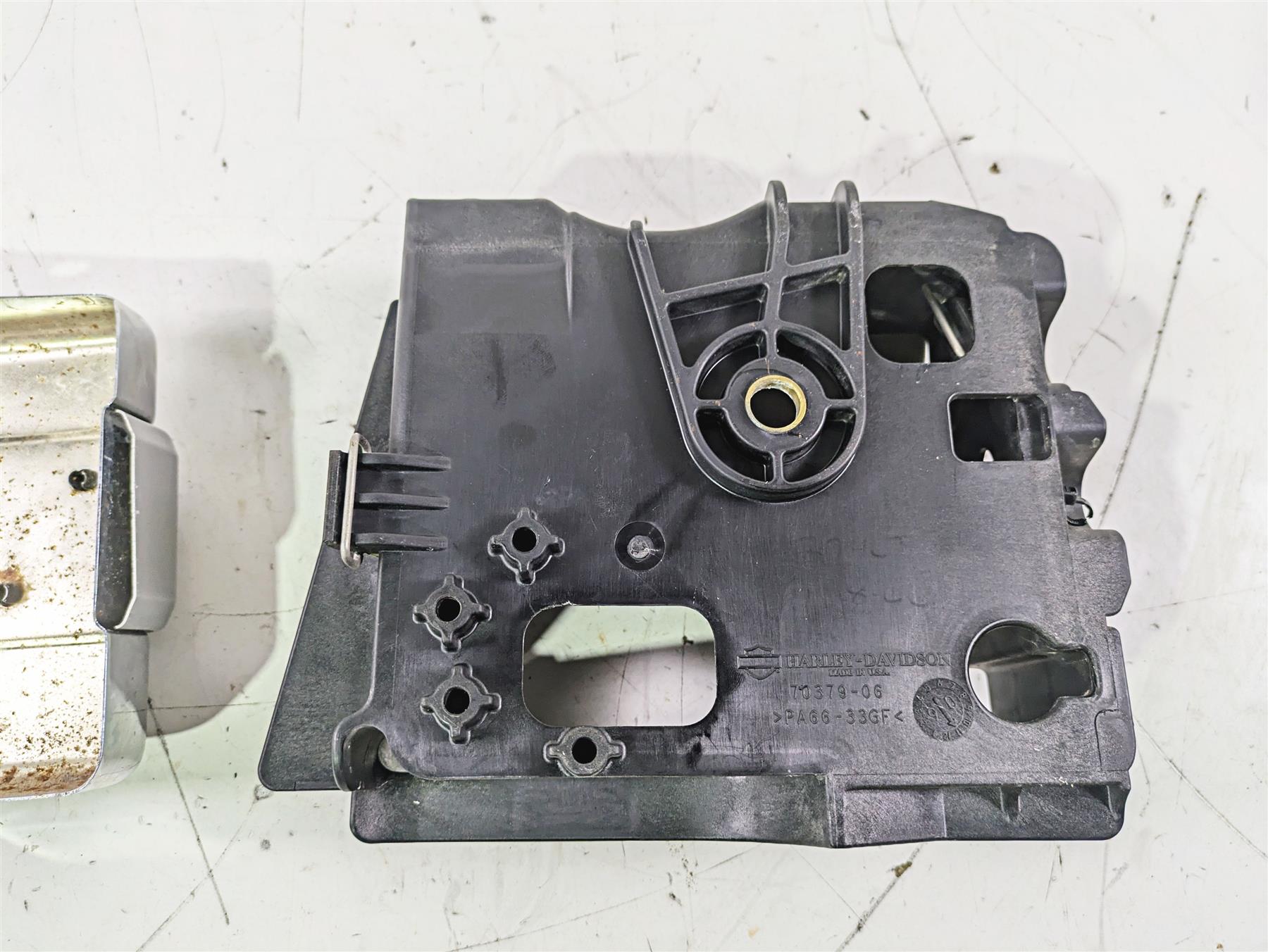 2007 Harley FXDWG Dyna Wide Glide Right Battery Tray & Chrome Cover 66375-06 {{ shop.shopifyCountryName }} - Mototech271