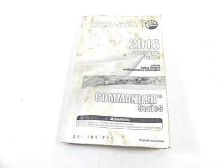 2018 Can Am Commander 1000R XT Owners Manual Booklet 219001777 {{ shop.shopifyCountryName }} - Mototech271