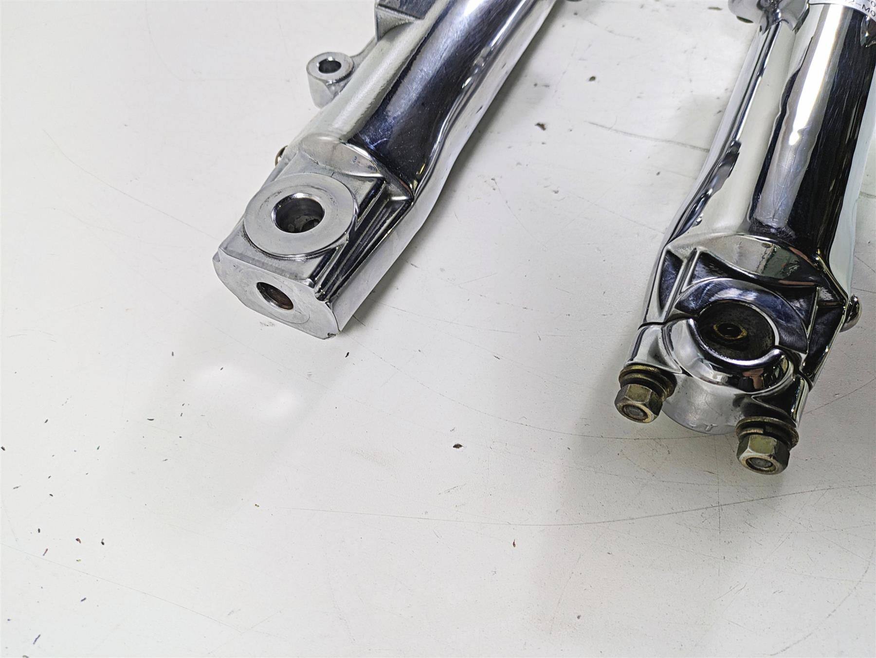2005 Harley Softail FLSTFSE CVO Fat Boy Straight Chrome Front Fork Set 46310-05 {{ shop.shopifyCountryName }} - Mototech271
