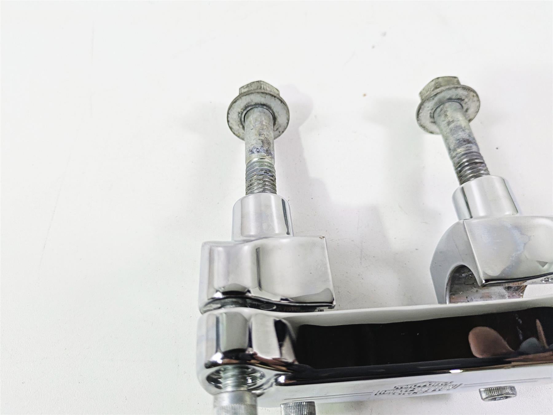 2004 Harley Softail FXSTDI Deuce Chrome Short Handlebar Riser Holder Set {{ shop.shopifyCountryName }} - Mototech271