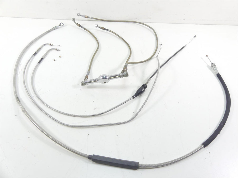 2002 Harley Touring FLHRCI Road King Apehanger 14" Cable & Brake Line set {{ shop.shopifyCountryName }} - Mototech271
