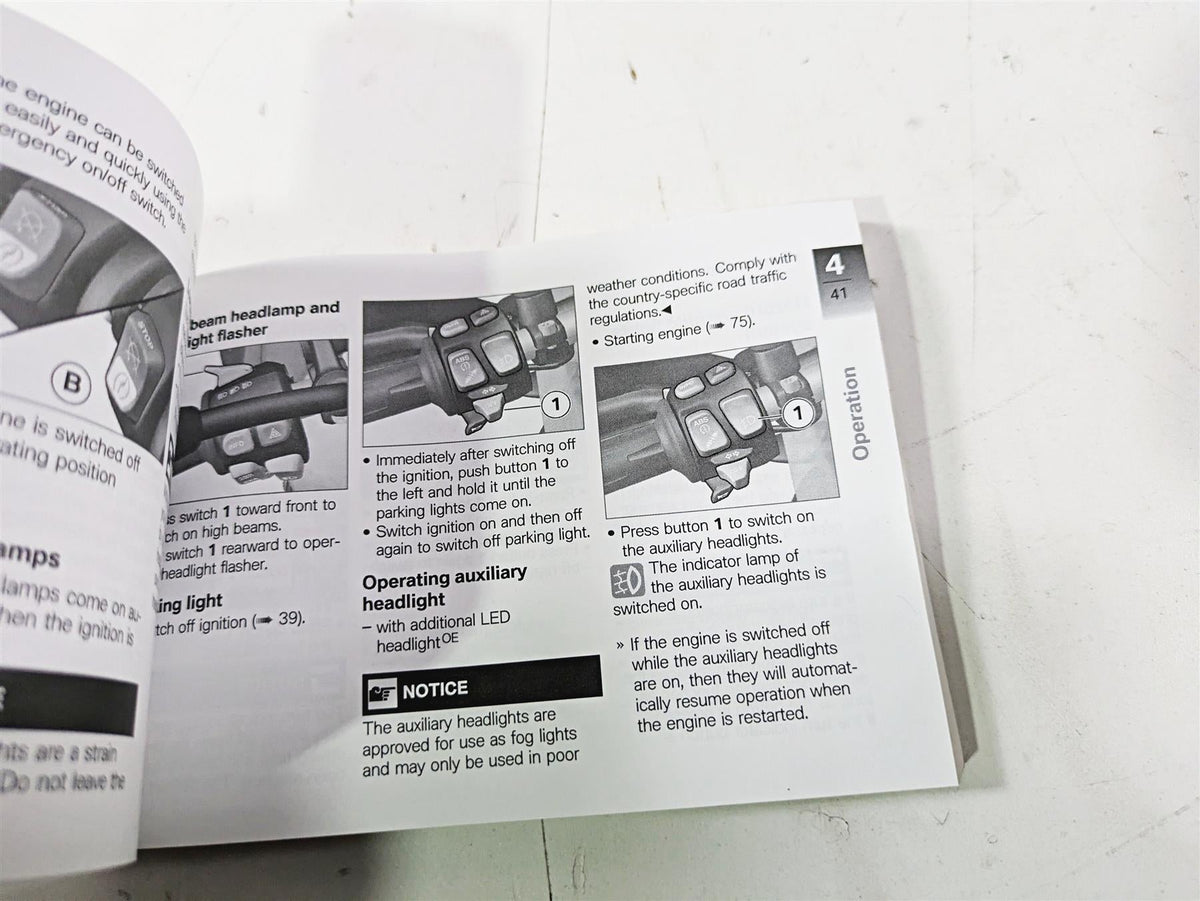 2017 BMW F800GS Adv K75 Owners Manual Book 01408354737 {{ shop.shopifyCountryName }} - Mototech271