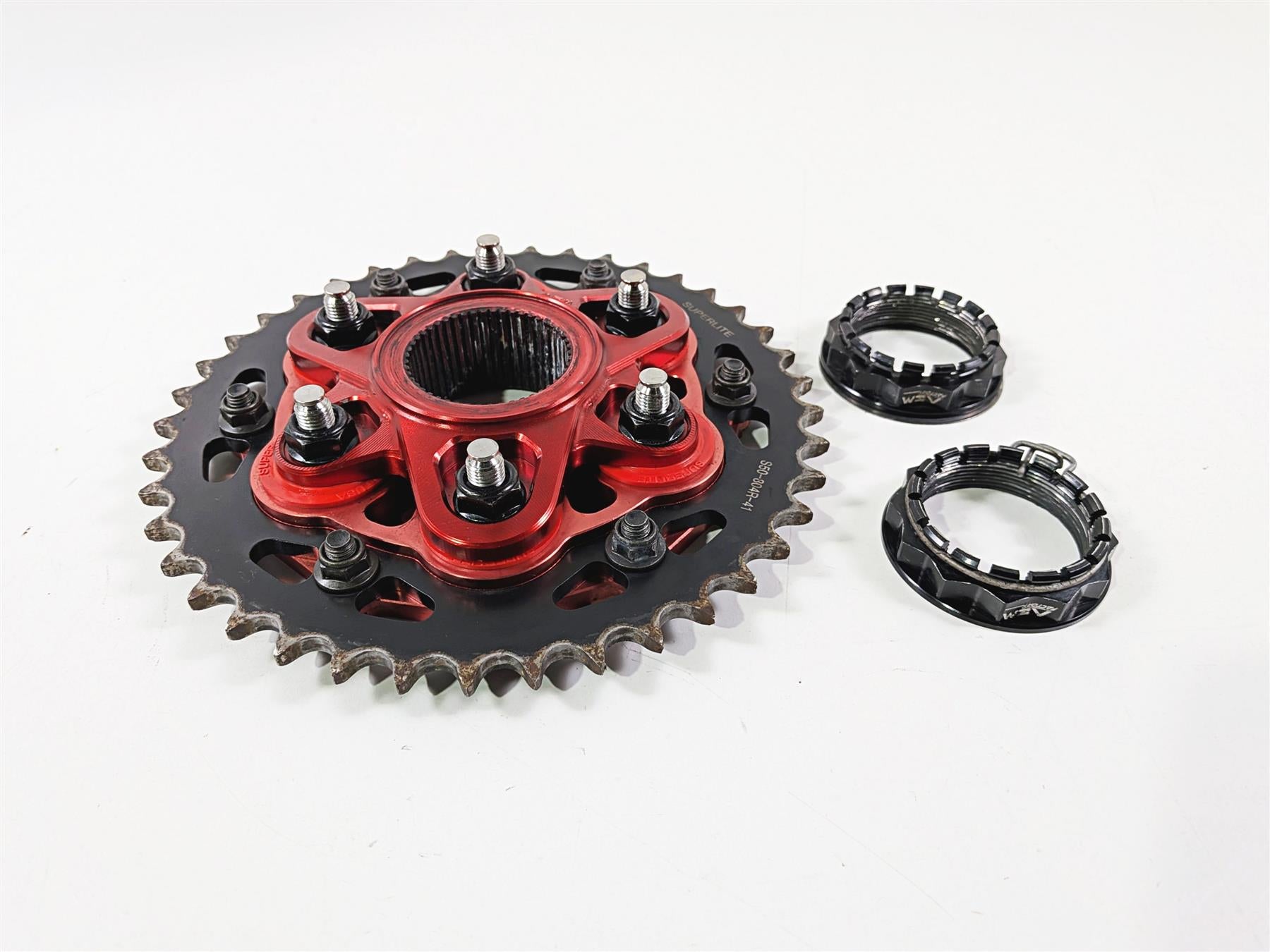 2017 Ducati Panigale 1299 AEM Factory Red Sprocket & Flange DU092