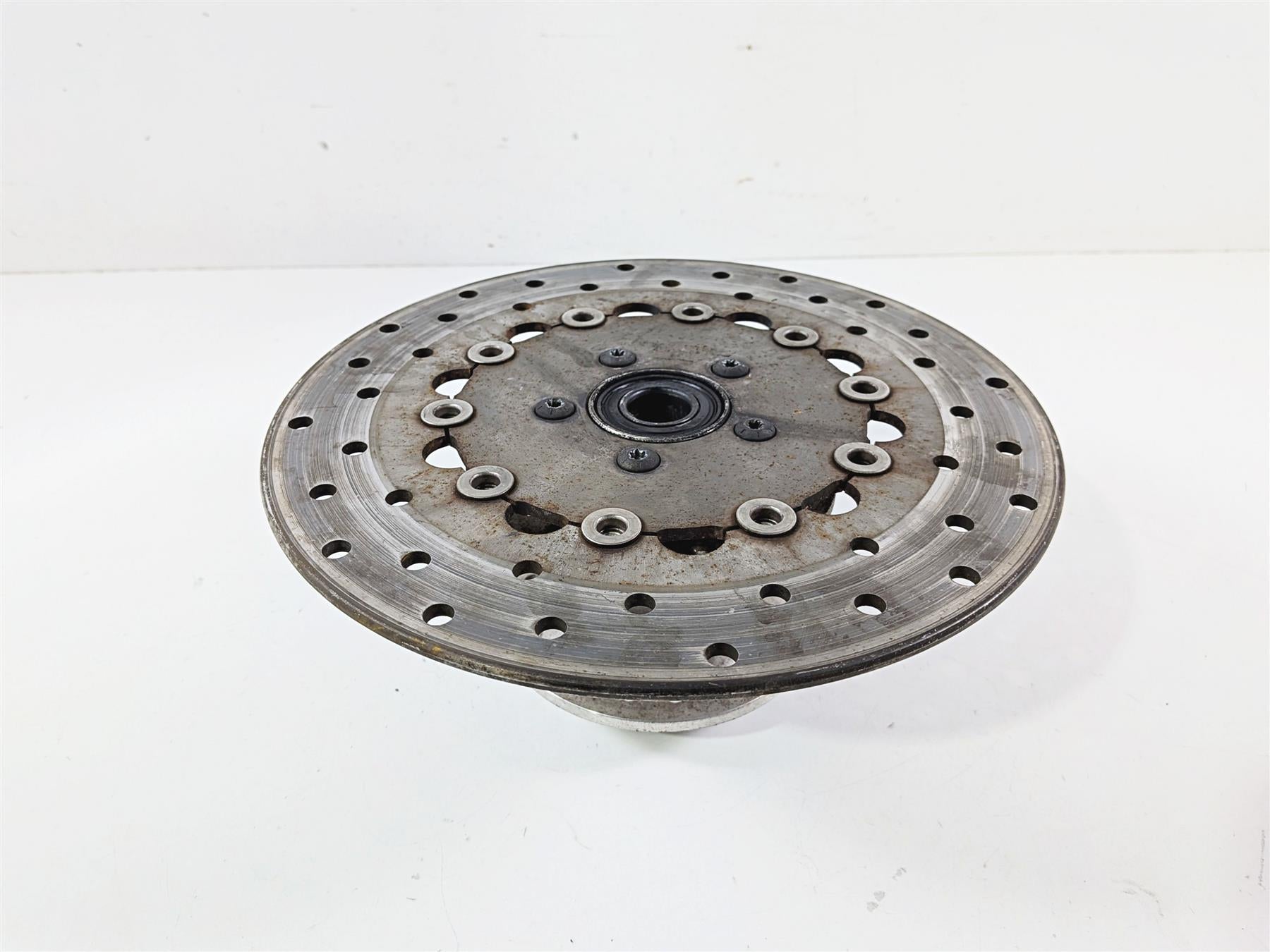 2007 Harley Dyna FXDB Street Bob Front Wheel Hub Spoke 19" + Rotor 43877-06 {{ shop.shopifyCountryName }} - Mototech271
