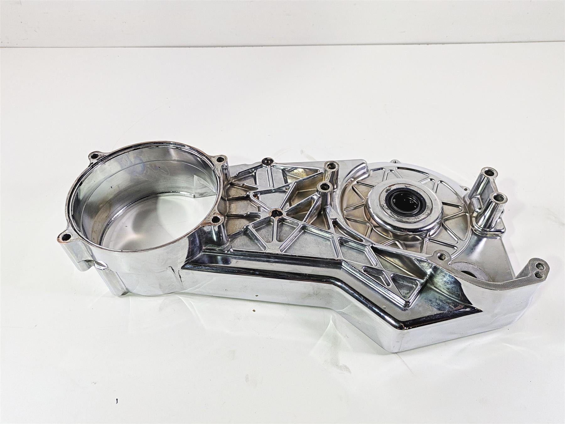 2002 Big Dog Pitbull Chrome Inner Primary Drive Clutch Cover {{ shop.shopifyCountryName }} - Mototech271