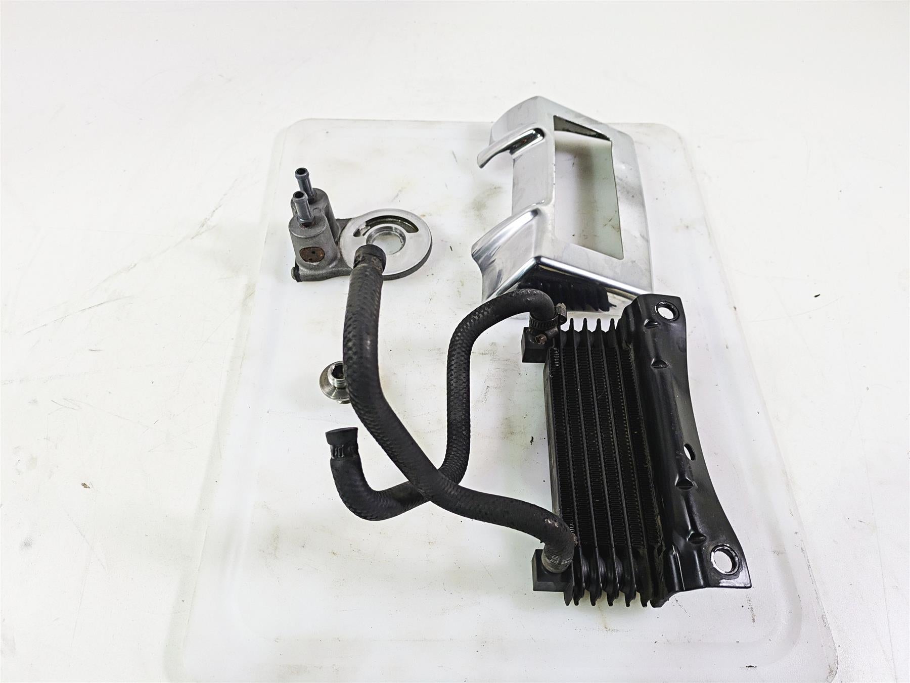 2011 Harley Touring FLHTCUSE CVO E-Glide Oil Cooler Flange Cover Lines 63083-11A {{ shop.shopifyCountryName }} - Mototech271