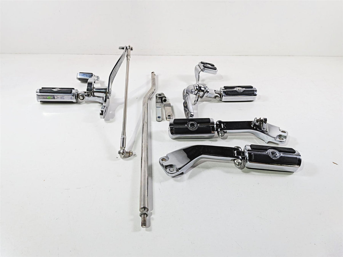 2008 Harley FXDSE CVO Dyna Front Rear Chrome Forward Foot Peg Control Set-Mototech271