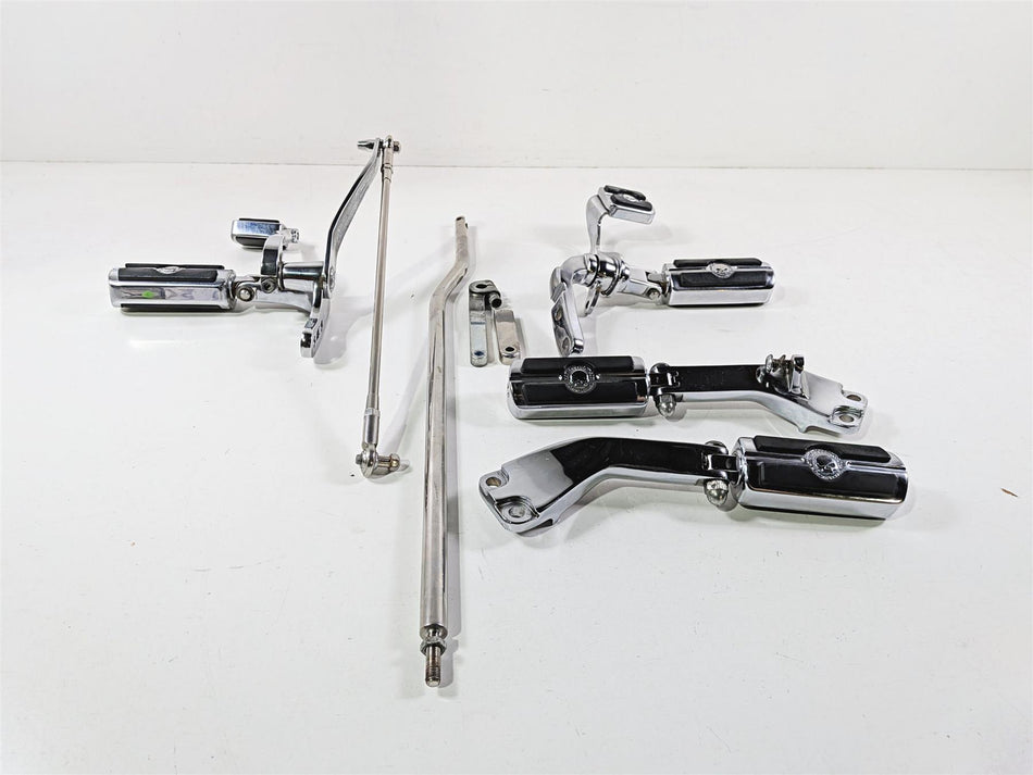 2008 Harley FXDSE CVO Dyna Front Rear Chrome Forward Foot Peg Control Set-Mototech271