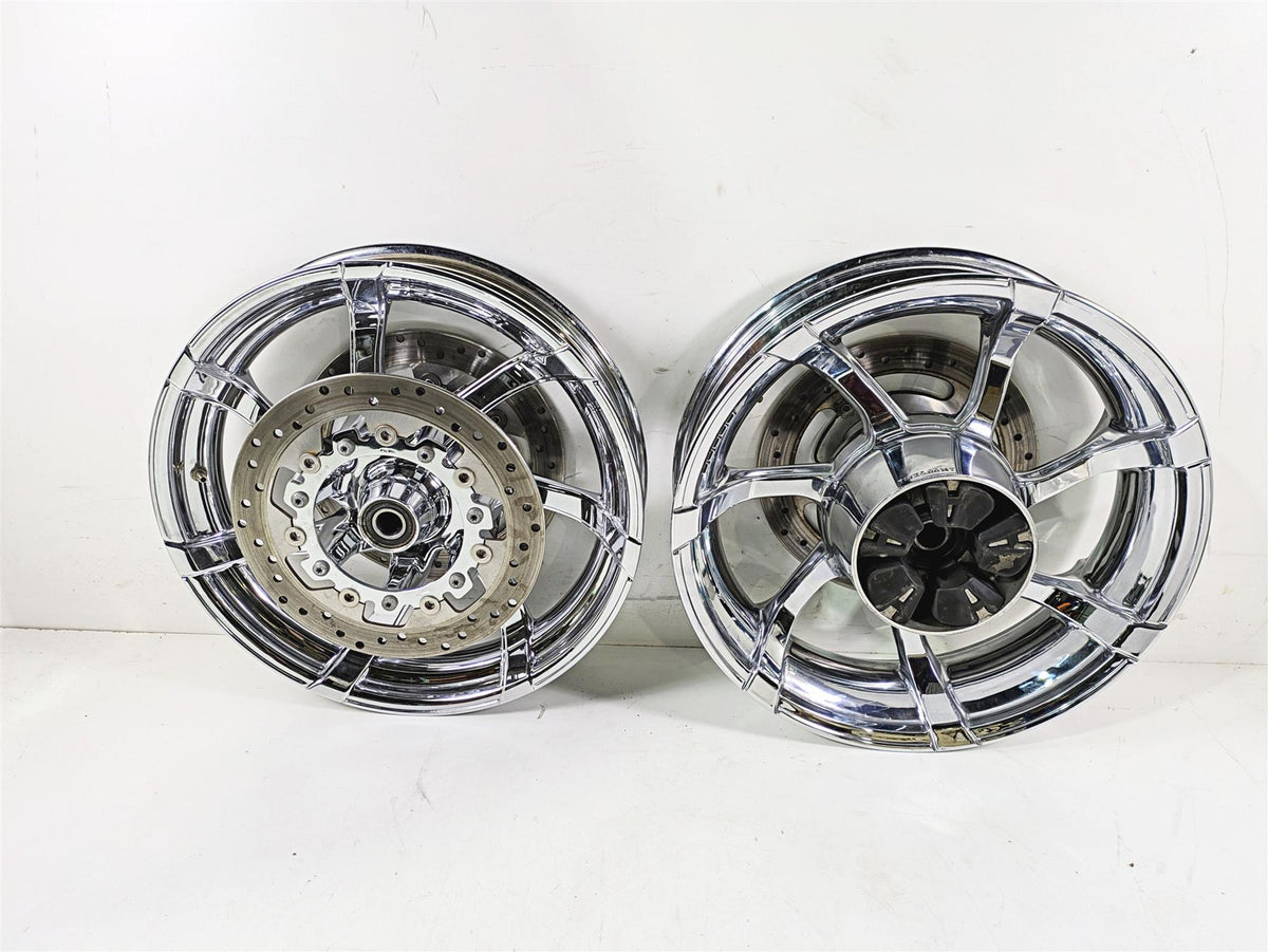 2011 Harley Touring CVO E-Glide Front Rear Agitator Chrome Wheel Set 47957-10 {{ shop.shopifyCountryName }} - Mototech271