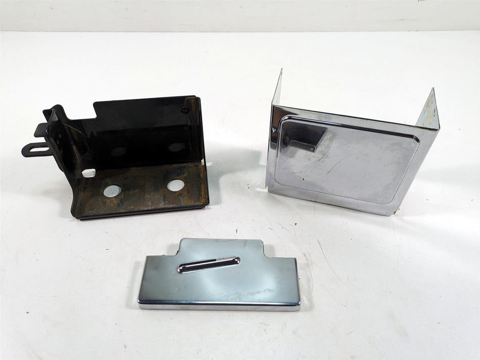 2000 Harley Dyna FXDL Low Rider Battery Box Tray & Chrome Cover 66375-97 {{ shop.shopifyCountryName }} - Mototech271