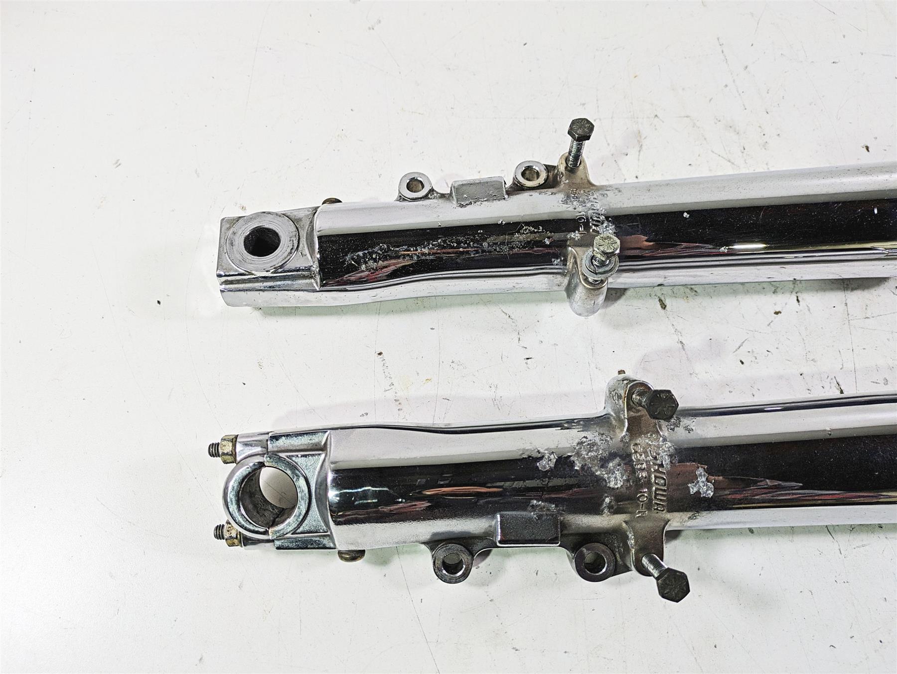 2003 Harley Touring FLHTCUI 100TH E-Glide Chrome Front Fork Set 41mm 46495-02A {{ shop.shopifyCountryName }} - Mototech271