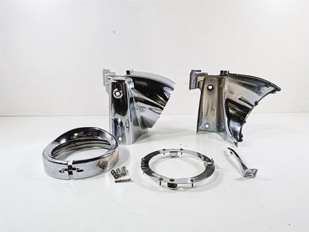 Harley Touring Aftermarket Chrome Road King Headlight Cover Nacelle Set {{ shop.shopifyCountryName }} - Mototech271