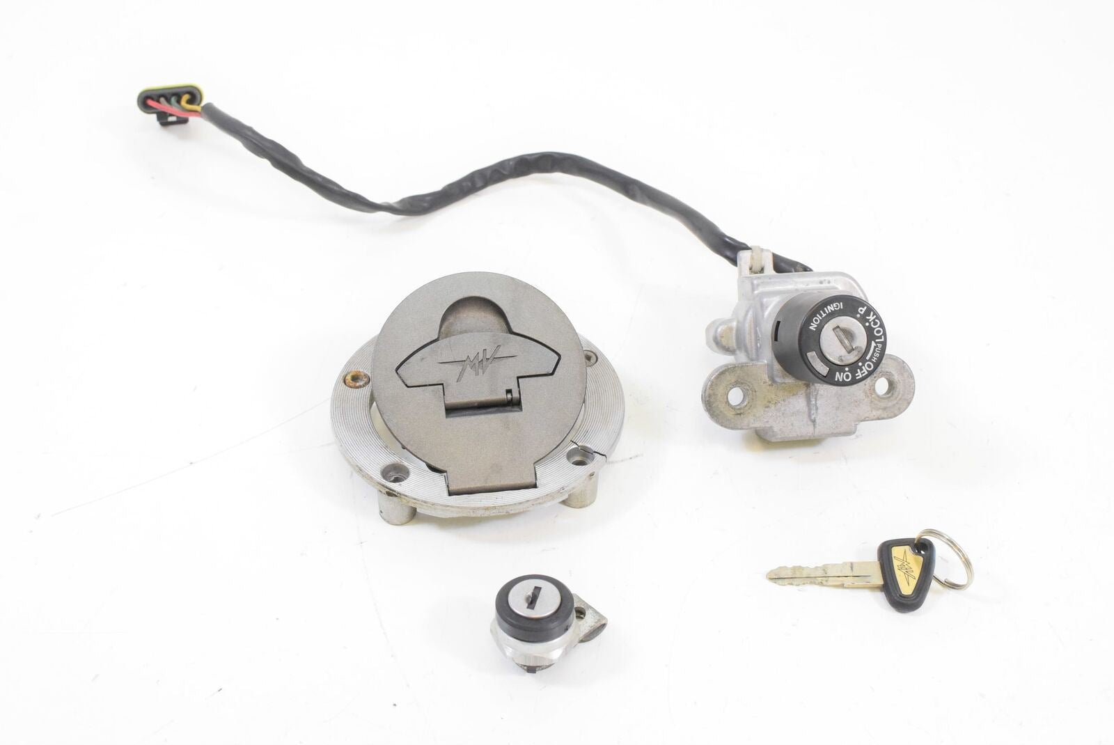 2007 MV Agusta B4 Brutale 910 R Ignition Switch Key Tank Seat Lock Set 800090249 {{ shop.shopifyCountryName }} - Mototech271