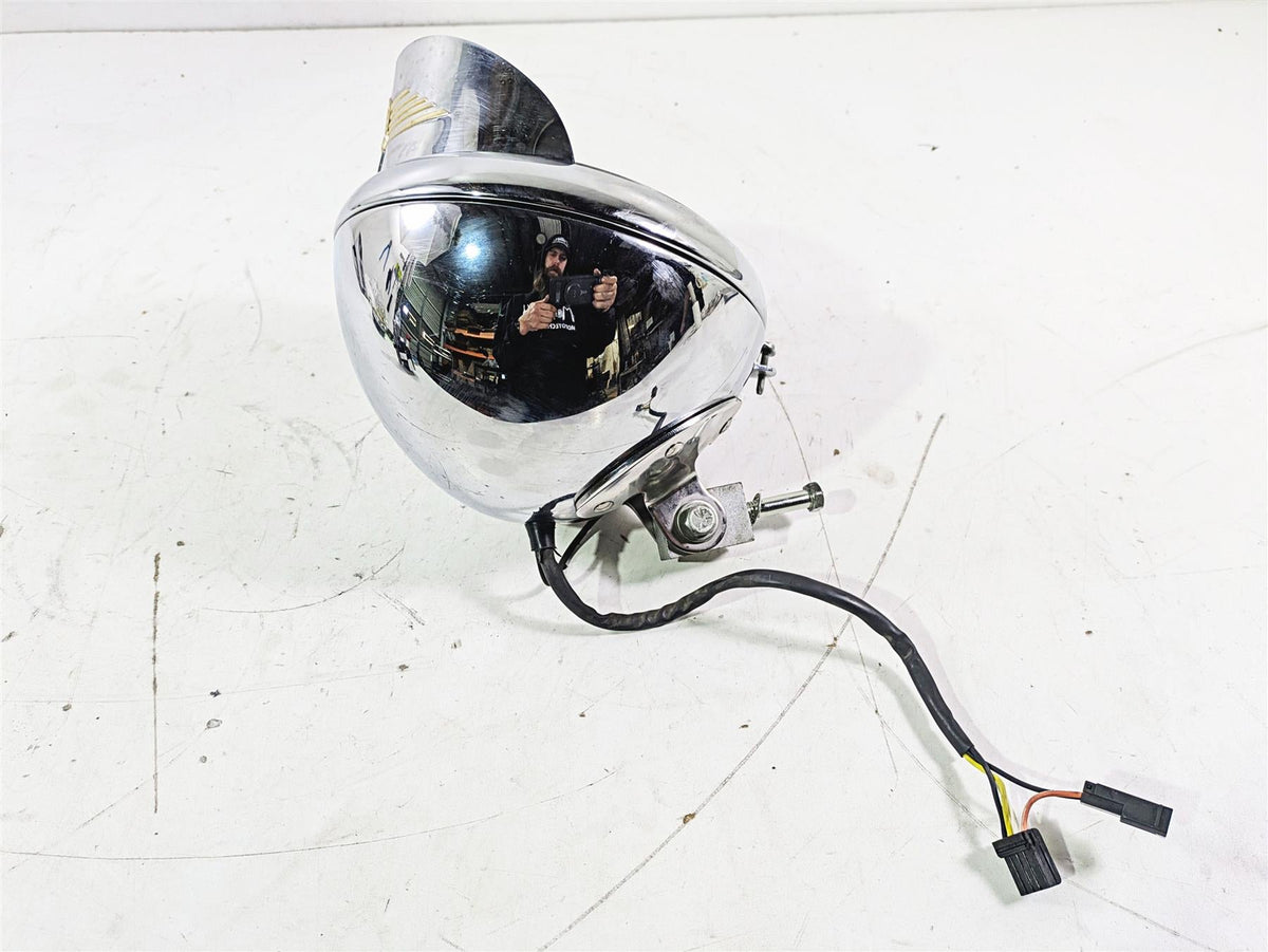 2004 Harley Softail FLSTF Fat Boy Headlight Iron Cross Skull + Visor 67903-00 {{ shop.shopifyCountryName }} - Mototech271