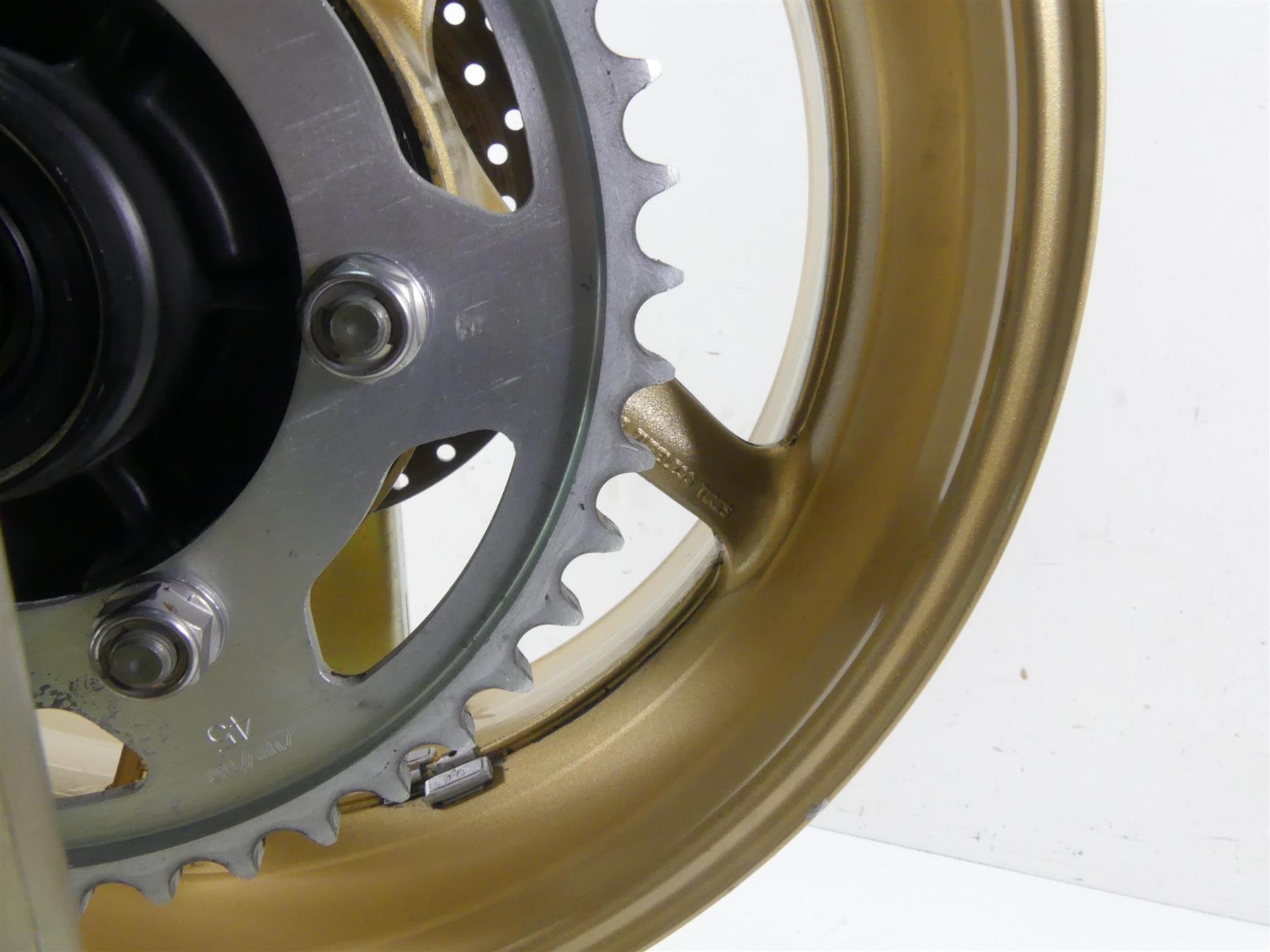 2008 Yamaha FZ1 Fazer Straight Golden Rear Wheel Rim 17x6 5VY-25338-00-8L {{ shop.shopifyCountryName }} - Mototech271