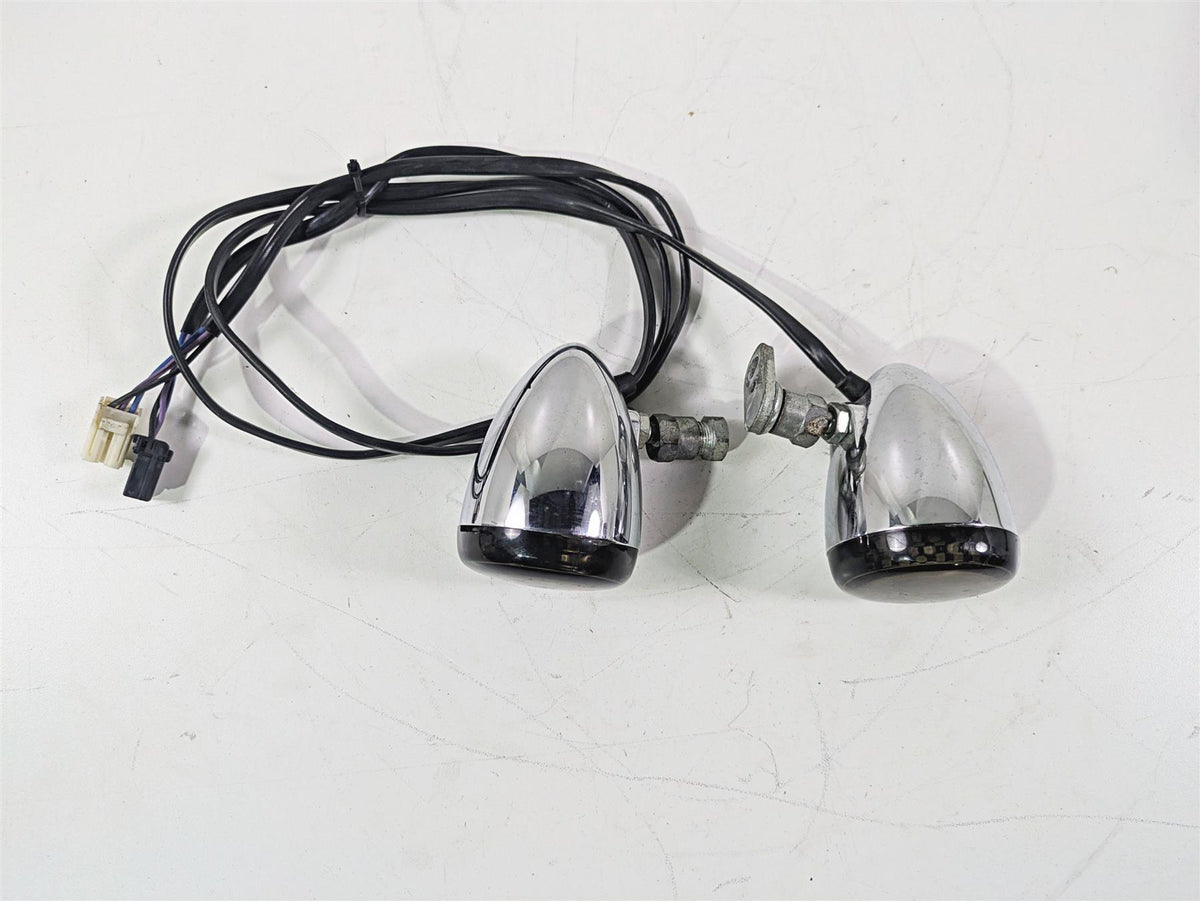 2009 Harley FXDC Dyna Super Glide Smoked Led Front Turn Signal Set 68972-00 {{ shop.shopifyCountryName }} - Mototech271