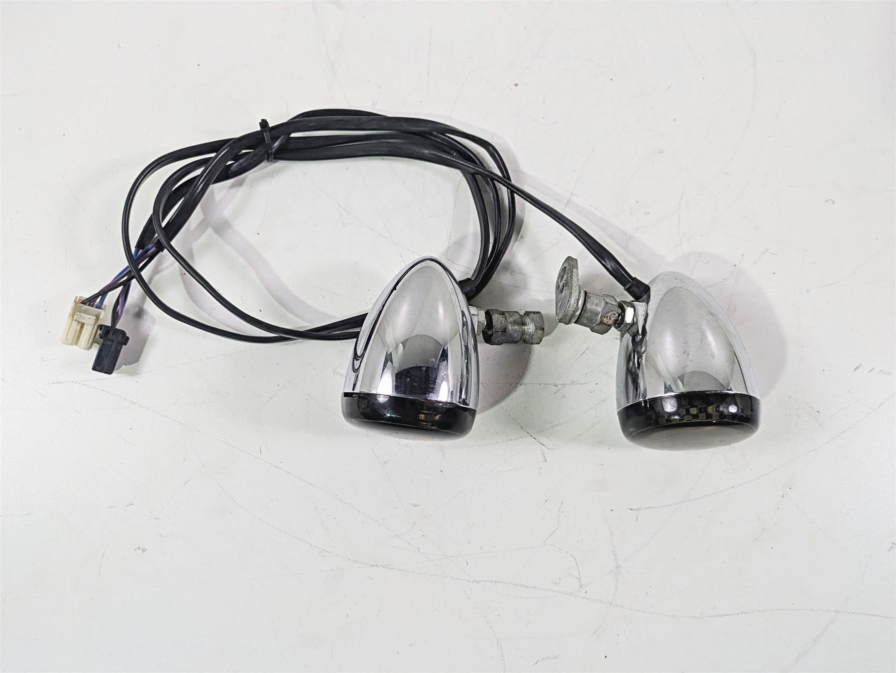 2009 Harley FXDC Dyna Super Glide Smoked Led Front Turn Signal Set 68972-00