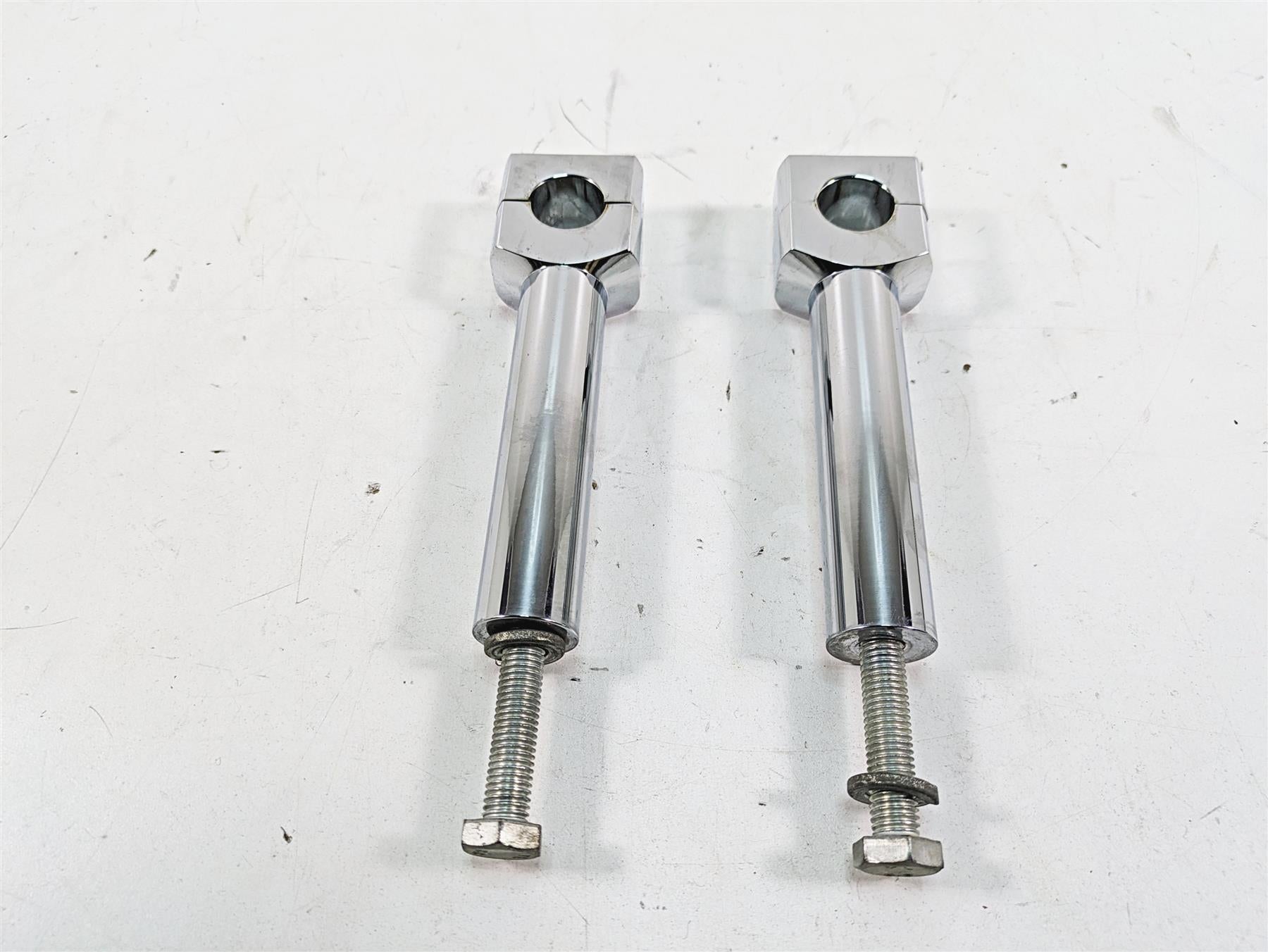 1999 Harley Dyna FXDL Low Rider 6" Chrome Handlebar Riser Holder Clamps {{ shop.shopifyCountryName }} - Mototech271