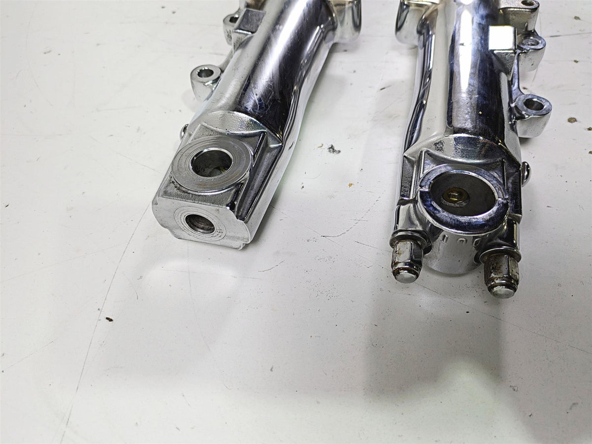 2003 Harley Touring FLHTCUI E-Glide 100th Chrome Front Fork Legs 41mm 46495-02A {{ shop.shopifyCountryName }} - Mototech271