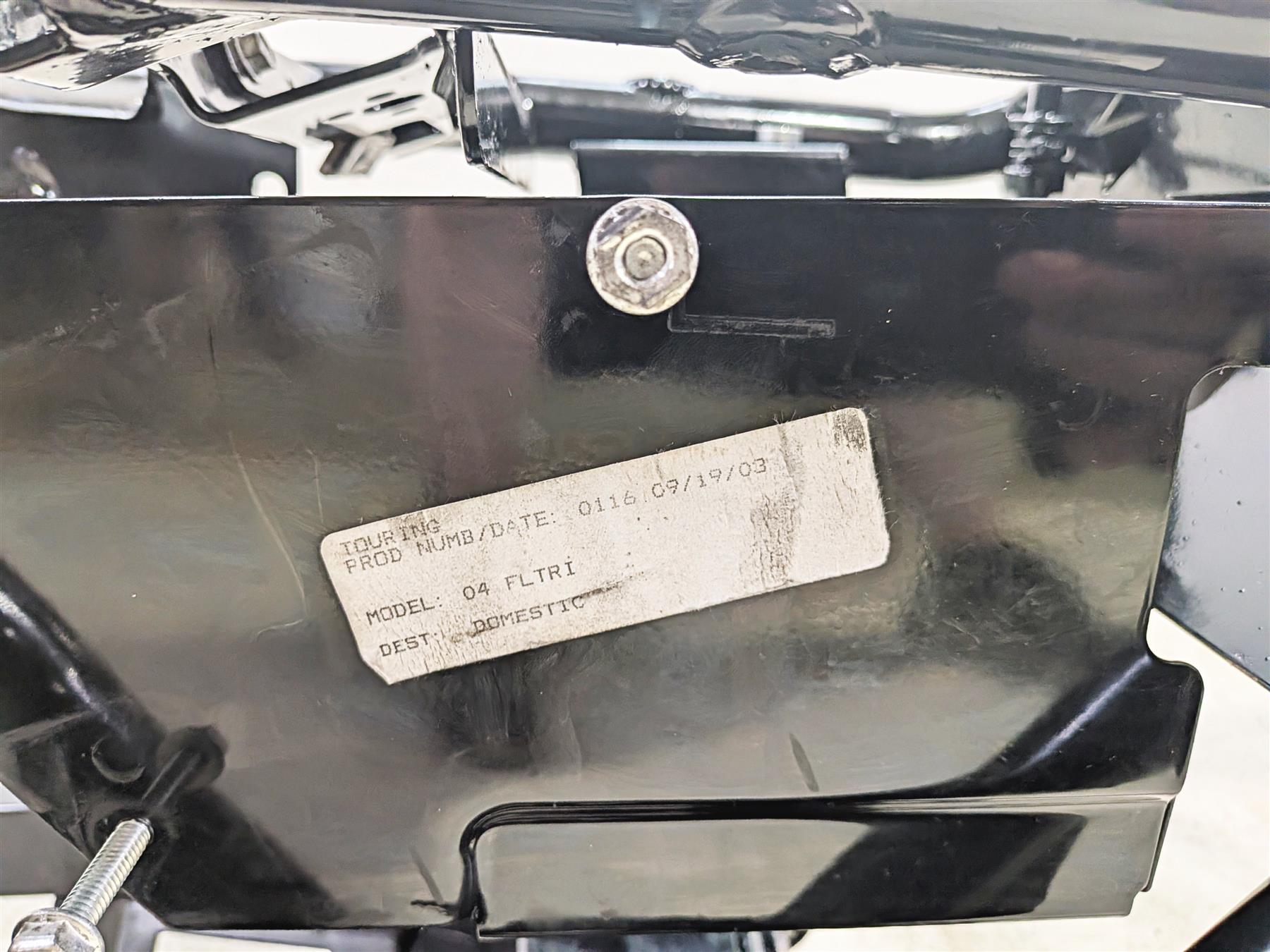 2004 Harley Touring FLTRI Road Glide Straight Frame Chassis & Swingarm with Clean Iowa Title T47900-02A-Mototech271