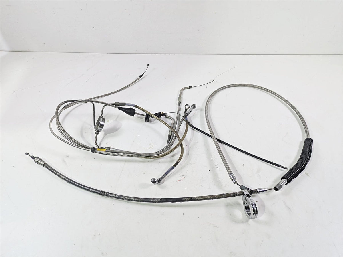 2001 Harley Touring FLHX Street Glide Brake Line Throttle Body Cable & Clutch Line 14" Tall Bars {{ shop.shopifyCountryName }} - Mototech271