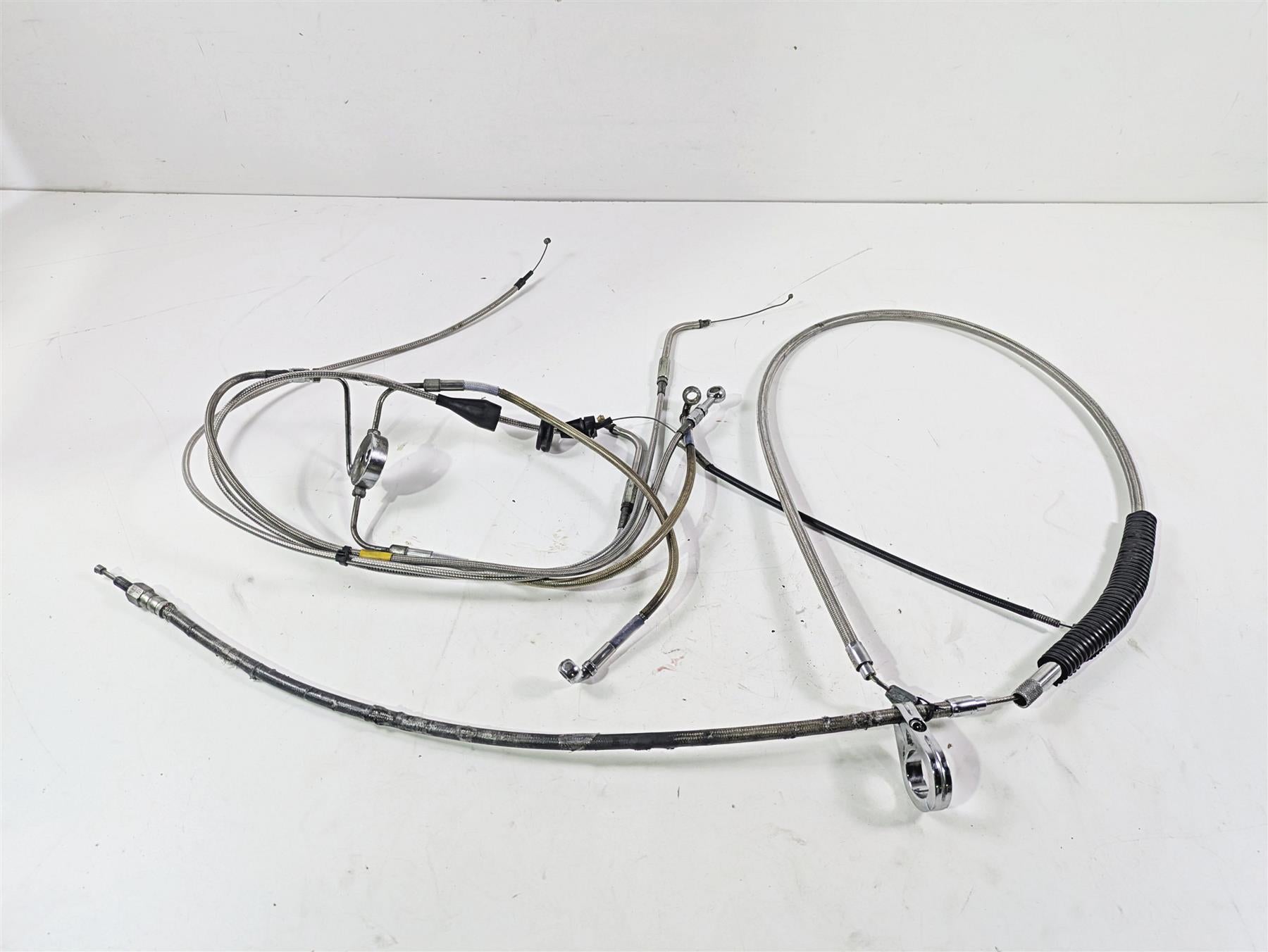 2001 Harley Touring FLHX Street Glide Brake Line Throttle Body Cable & Clutch Line 14" Tall Bars {{ shop.shopifyCountryName }} - Mototech271