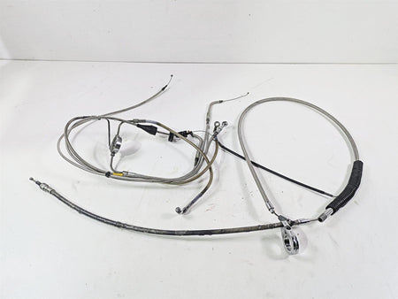 2001 Harley Touring FLHX Street Glide Brake Line Throttle Body Cable & Clutch Line 14" Tall Bars {{ shop.shopifyCountryName }} - Mototech271