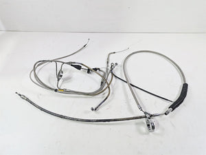 2001 Harley Touring FLHX Street Glide Brake Line Throttle Body Cable & Clutch Line 14" Tall Bars
