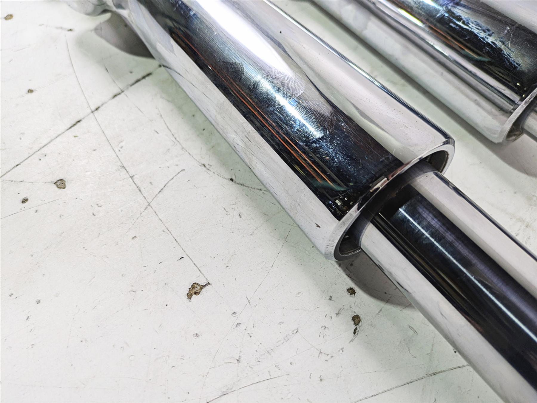 2003 Harley Touring FLHTCUI E-Glide 100th Chrome Front Fork Legs 41mm 46495-02A {{ shop.shopifyCountryName }} - Mototech271