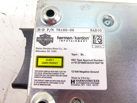 2011 Harley Touring FLTRX Road Glide Harman Kardon Radio Cd Player For Parts 76160-06 {{ shop.shopifyCountryName }} - Mototech271