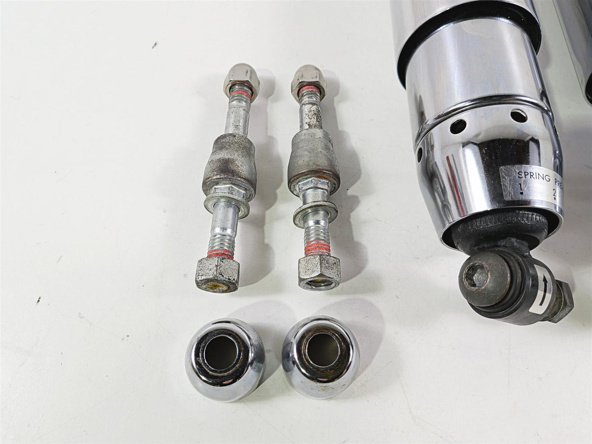 2008 Harley FXDSE CVO Dyna 12" Rear Chrome Shock Damper Set 54535-07B-Mototech271