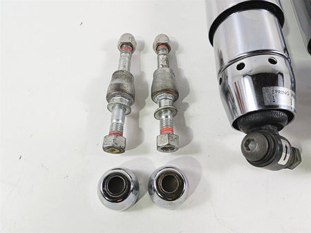 2008 Harley FXDSE CVO Dyna 12" Rear Chrome Shock Damper Set 54535-07B-Mototech271