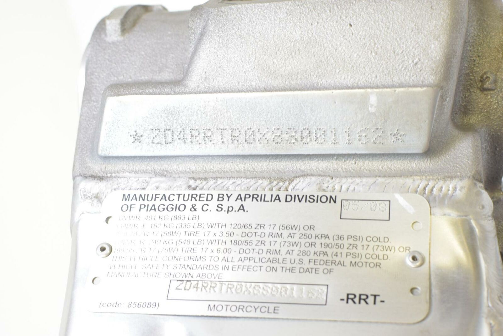 2008 Aprilia RSV2 RSV1000 R Straight Main Frame Chassis Cln Ez Registr AP8146974 {{ shop.shopifyCountryName }} - Mototech271