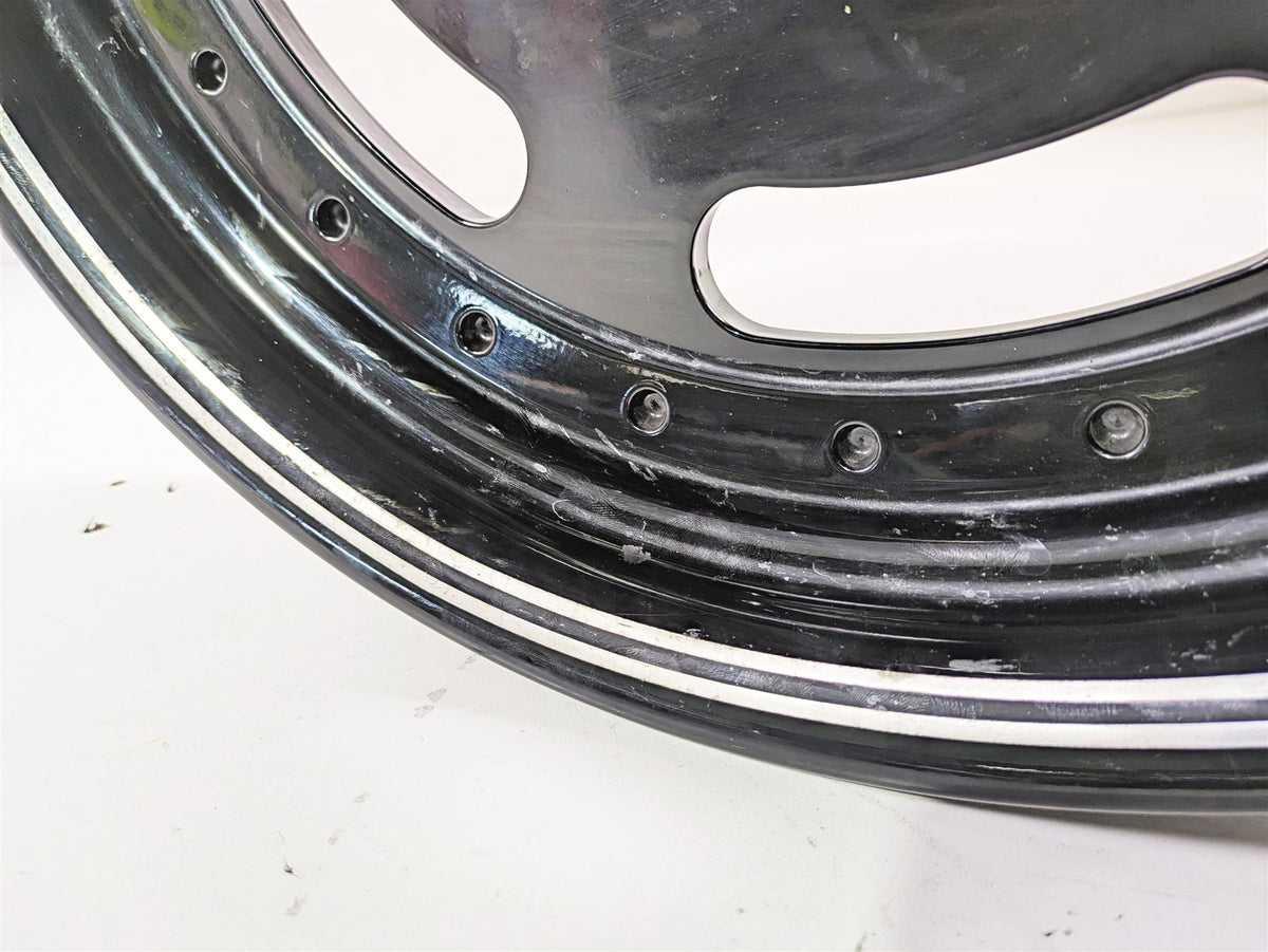 2014 Harley FXDF Dyna Fat Bob Front Wheel Rim 16x3 Black Straight 43300254 {{ shop.shopifyCountryName }} - Mototech271