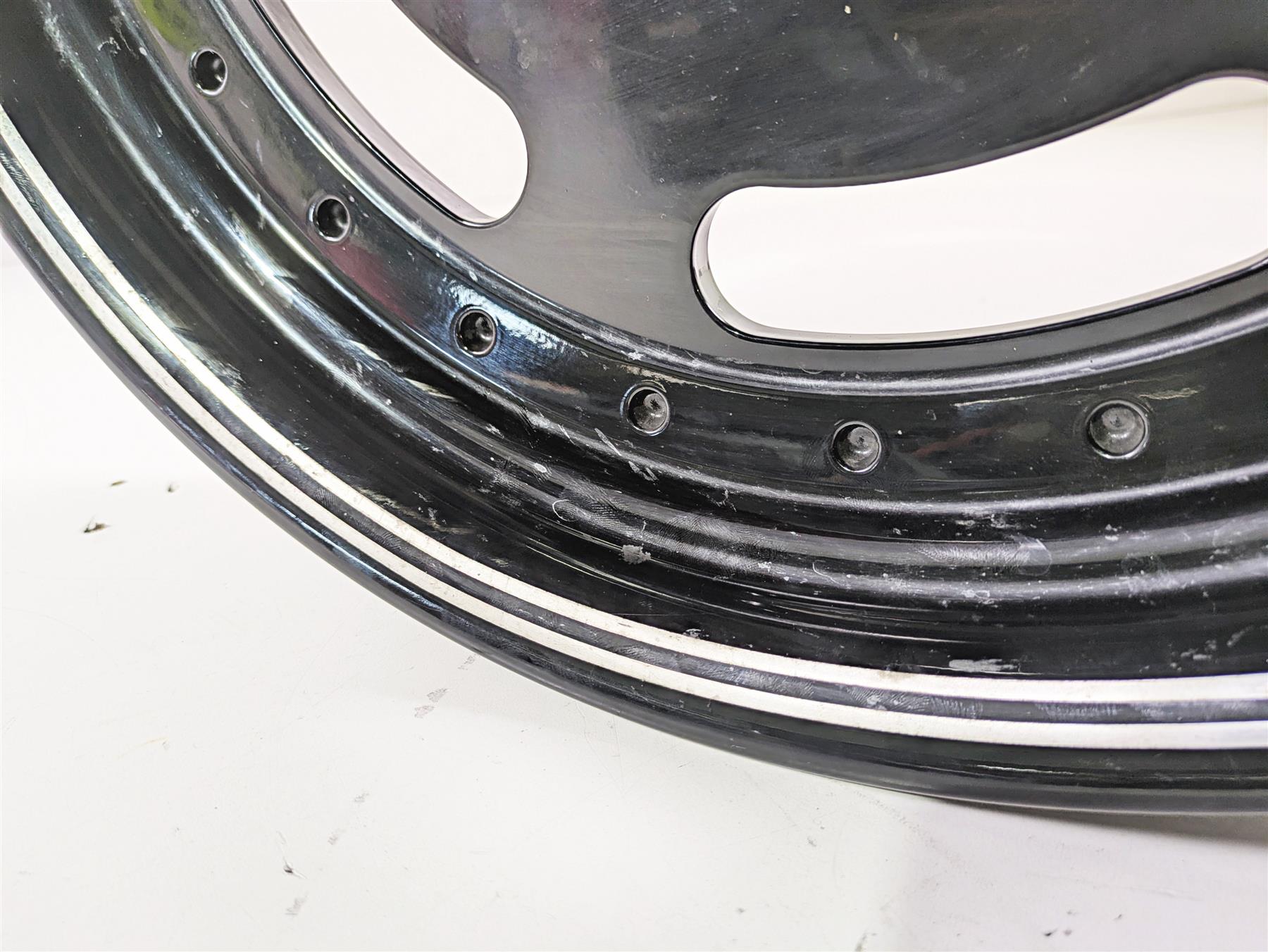 2014 Harley FXDF Dyna Fat Bob Front Wheel Rim 16x3 Black Straight 43300254 {{ shop.shopifyCountryName }} - Mototech271