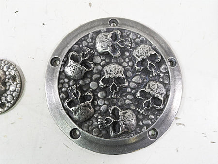 Harley Davidson Twin Cam Skull Seven Deadly Sins Aged Aluminum Derby & Cam Cover {{ shop.shopifyCountryName }} - Mototech271