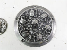 Load image into Gallery viewer, Harley Davidson Twin Cam Skull Seven Deadly Sins Aged Aluminum Derby &amp; Cam Cover | Mototech271
