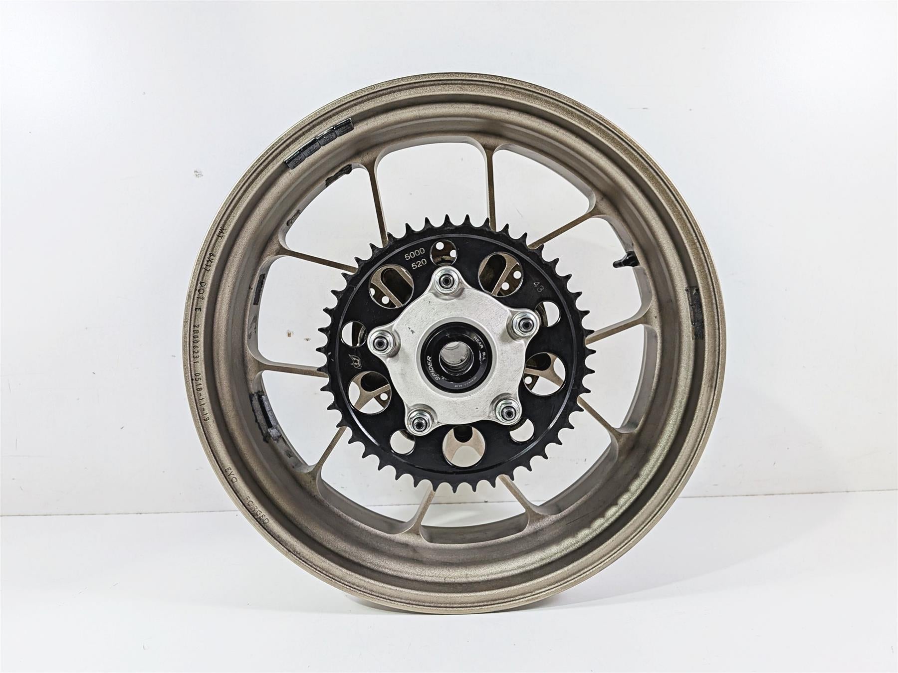 2018 Aprilia RSV4 RR Straight Evo Forged 17x6 Rear Wheel Aluminum 2B006231 {{ shop.shopifyCountryName }} - Mototech271