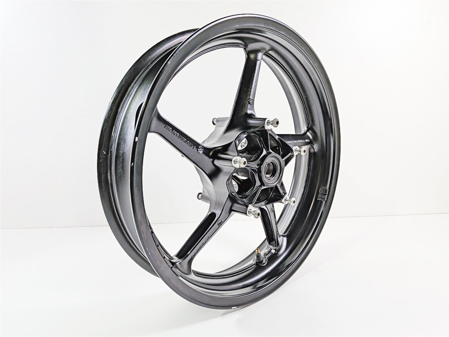 2008 Yamaha YZF R1 RN19 Straight Black Front Wheel Rim 17x3.5 5VY-25168-00 {{ shop.shopifyCountryName }} - Mototech271