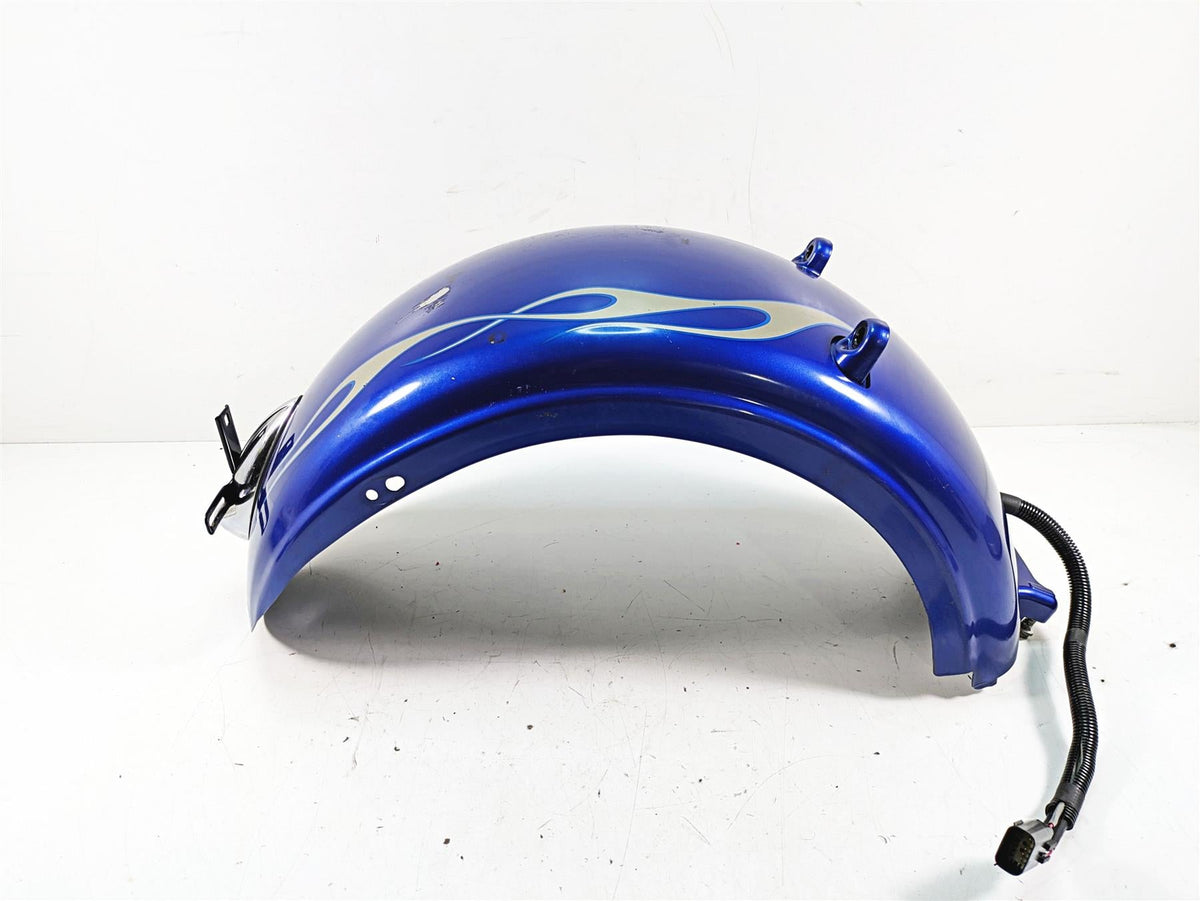2009 Harley FXCWC Softail Rocker C Rear Fender Flame Blue Pearl Deluxe 60132-08A {{ shop.shopifyCountryName }} - Mototech271
