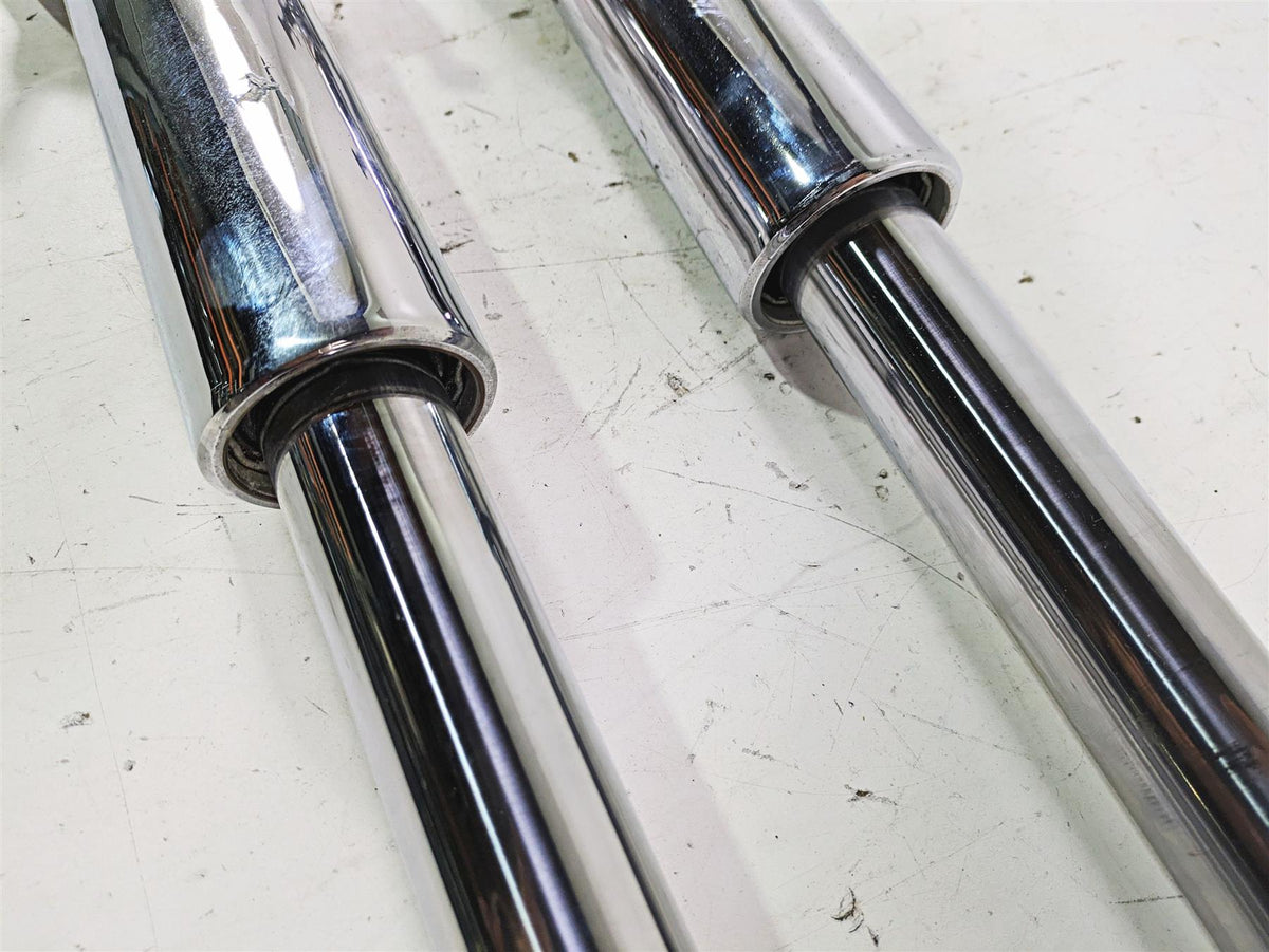 2003 Harley Touring FLHTCUI 100TH E-Glide Chrome Front Fork Set 41mm 46495-02A {{ shop.shopifyCountryName }} - Mototech271