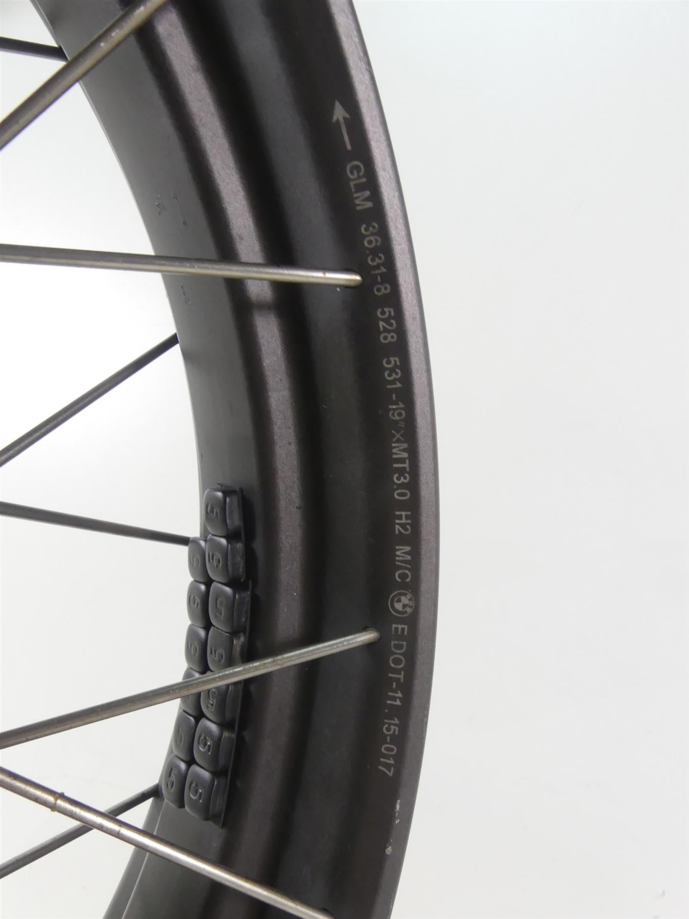 2016 BMW R1200GS K50 Straight Front Spoke Wheel Rim 19x3 36318528531 {{ shop.shopifyCountryName }} - Mototech271