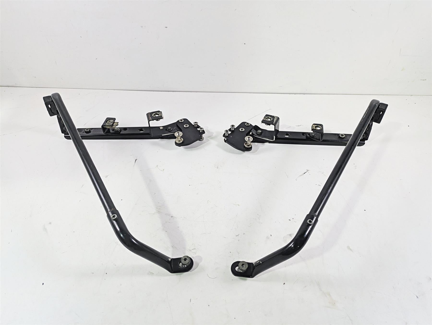 2001 Harley Touring FLHX Street Glide Rear Black Saddle Bag Rack Support Set