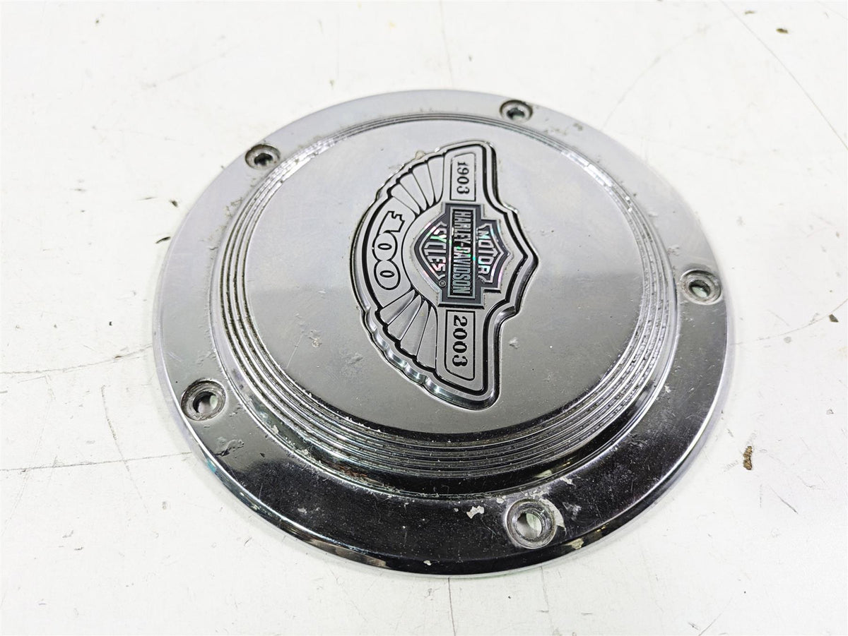 2003 Harley Touring FLHTCUI E-Glide 100th Chrome Derby Cover 25001-03 {{ shop.shopifyCountryName }} - Mototech271