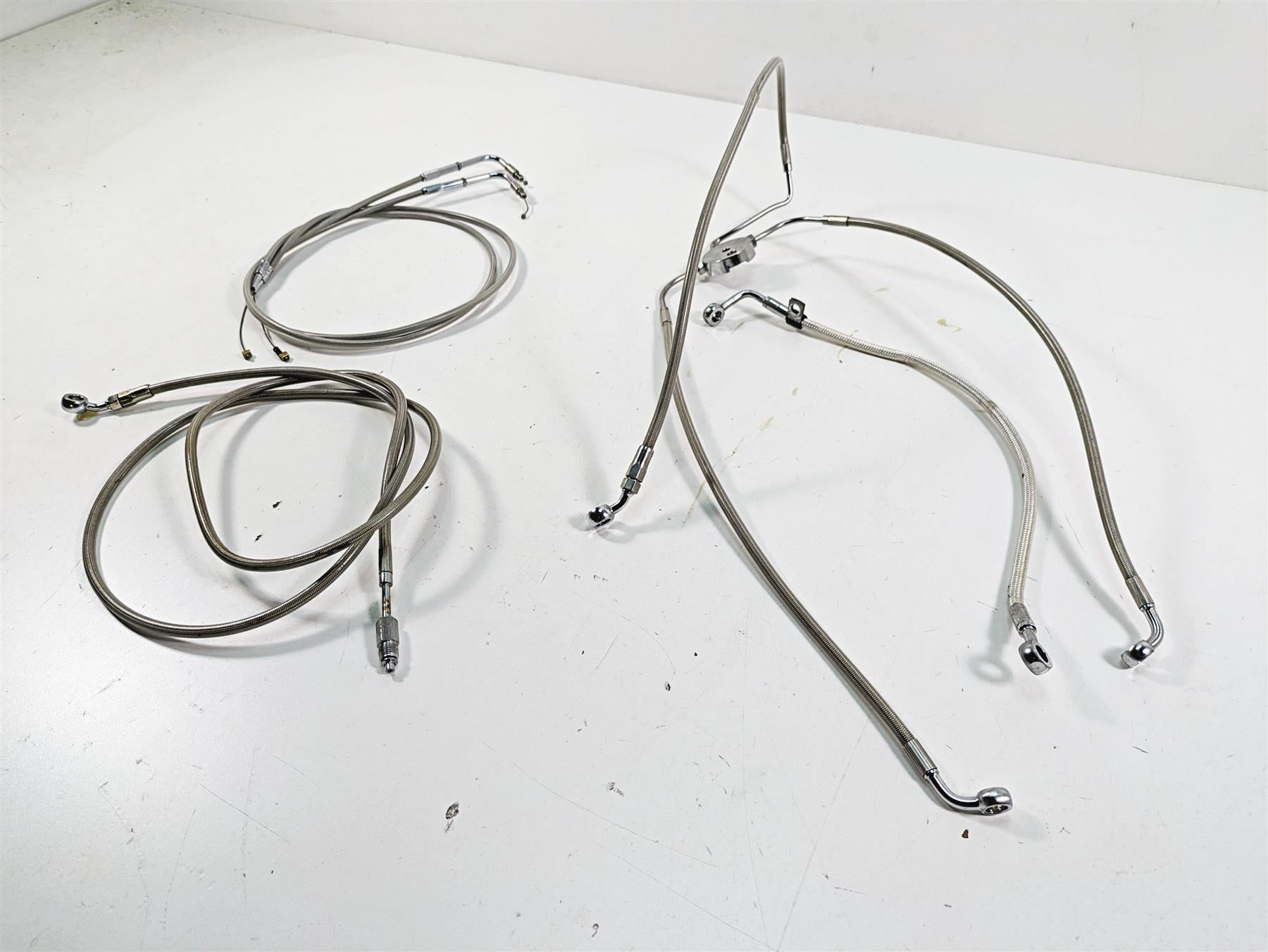 2009 Harley Dyna FXDFSE CVO Fat Bob 10" Handlebars Brake Throttle Clutch Cables {{ shop.shopifyCountryName }} - Mototech271